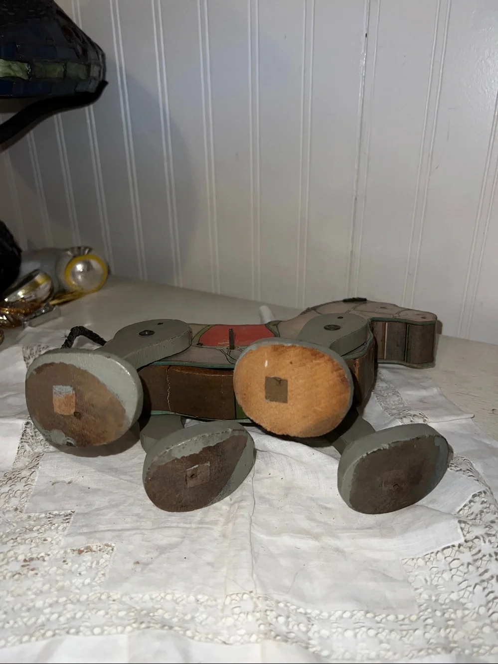 1931 Fisher Price go n back wood mule